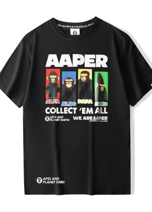 Футболка bape a bathing ape aaper black
