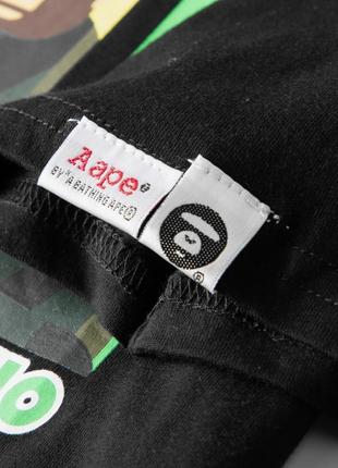 Футболка bape a bathing ape aaper black8 фото