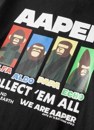 Футболка bape a bathing ape aaper black9 фото