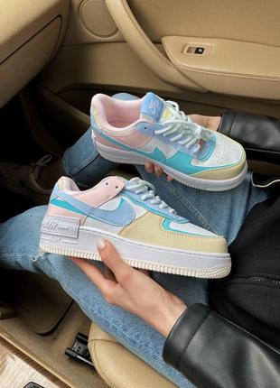 Жіночі стильні весняні кросівки nike air force white shadow clacier blue1 фото