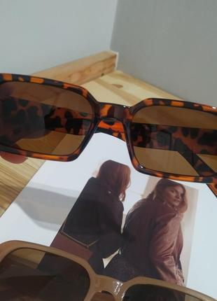 Крутые очки узкие овальные леопардовые роговые солнцезащитные ретро окуляри5 фото
