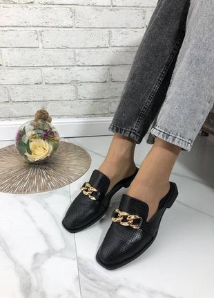 Мюли сабо шльопанці тапочки натуральна шкіра