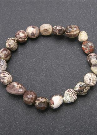 Браслет з натурального каменю яшма пікассо