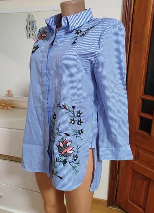 Сорочка з вишивкою zara woman l3 фото