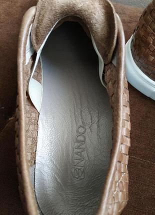 Літні шкіряні плетені туфлі сліпони макасины nando6 фото