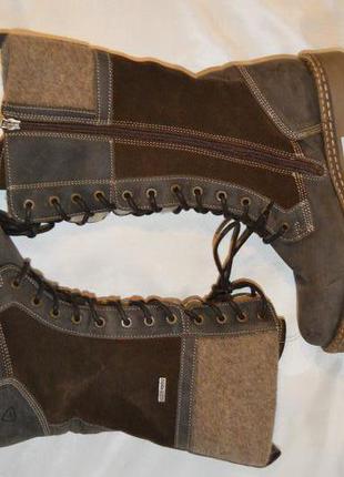 Сапоги ботинки кожа замш зима tamaris, чоботи шкіра розмір 40