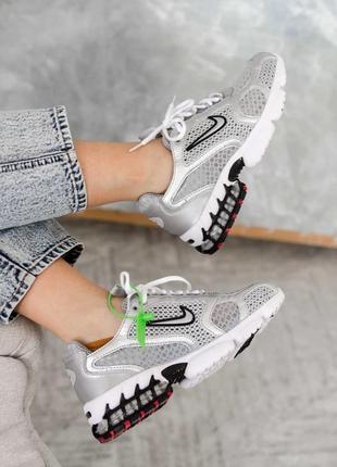 Nike air zoom spiridon cage 2 кроссовки найк в сером цвете с сеточкой (36-44)3 фото