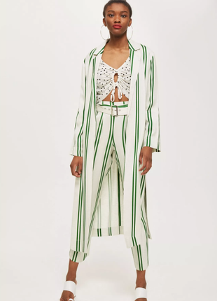 Трендовые брюки в полоску лён и хлопок