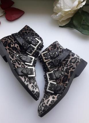 Ботильйони черевики леопард 🐆 велюр marca la strada talla