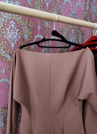 Сукня міні в кольорі капучіно6 фото