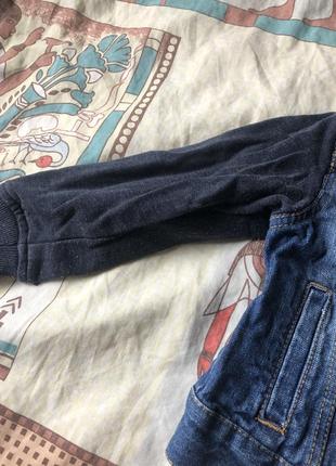 Фирменная курточка пиджак h&m джинс трикотаж размер 92-98 см2 фото