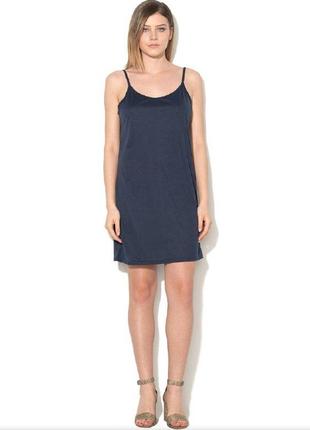 Синий сарафан в бельевом стиле