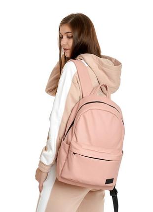 Женский розовый городской рюкзак из искусственной кожи с отделением под ноутбук3 фото