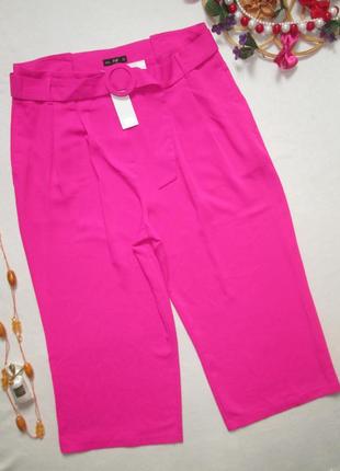 Мега шикарні літні неоново-рожеві кюлоти батал висока посадка f&f