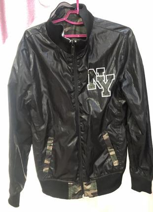 Крута куртка - вітровка на хлопчика new york yankees4 фото