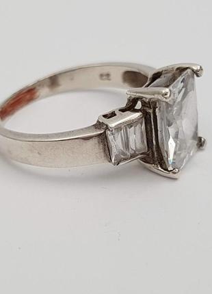 Кольцо, серебро, цирконий, вес 3 грамма. на 17 мм.5 фото