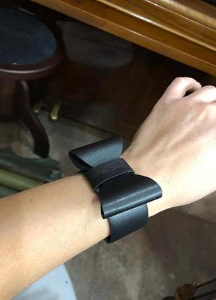 Широкий шкіряний браслет з метеликом, бантом , браслет бабочка (кольори і розміри)