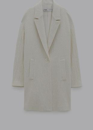 Zara легке пальто півпальто подовжений блейзер бавовна вовна2 фото