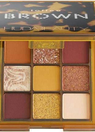 Палетка тіней huda beauty toffee brown obsessions