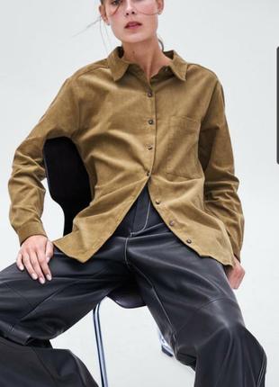Вельветова сорочка zara, oversize