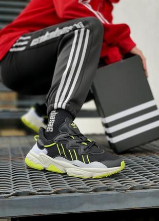 Стильні чоловічі кросівки adidas ozweego чорні2 фото