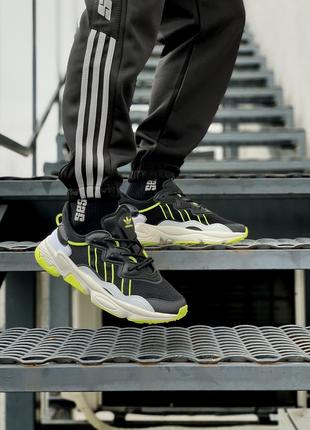 Стильні чоловічі кросівки adidas ozweego чорні7 фото