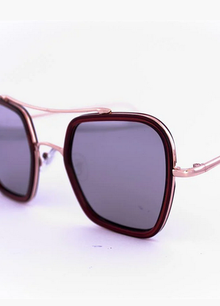Жіночі квадратні сонцезахисні окуляри оверсайз дзеркальні колір лінз: дзеркальний сірий2 фото