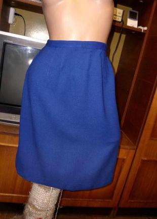 Винтажная темно-синяя юбка до колен прямая классическая весна-осень,винтаж 70-е