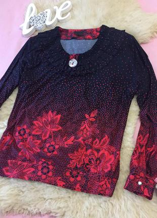 Блузка нарядная большой размер в цветами1 фото