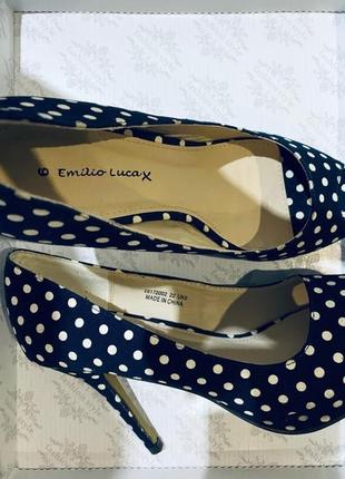 Стильные модные босоножки открытые туфли в горох emalio lucax  размер 38-24.5 новые!4 фото