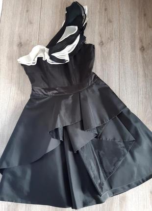 Нарядное вечернее платье сукня чёрно-белое размер 446 фото