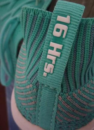 Летние легкие дышащие эластичные кроссовки-носки 16hrs цвет тиффани (не сток, не секонд)7 фото