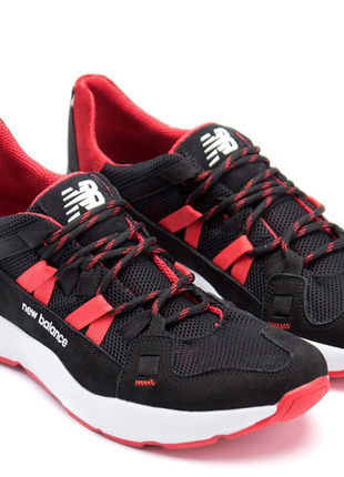 Мужские летние кроссовки сетка new balance black red  nb nzs ч\к сет