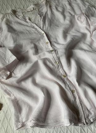 Шикарная итальянская льняная рубашка/блуза9 фото