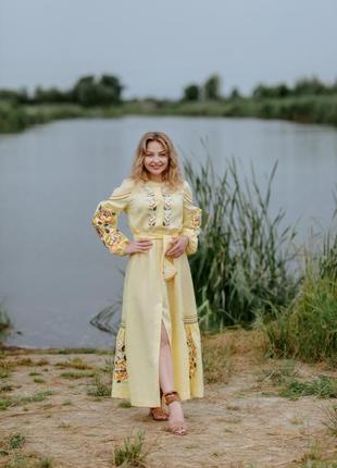 Яскраве лляне платячко на літо 4