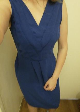 Сукня сарафан міді літній нове синє з вирізом жіноче без рукав2 фото