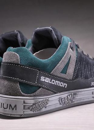 Шкіряні кеди salomon navy premium8 фото