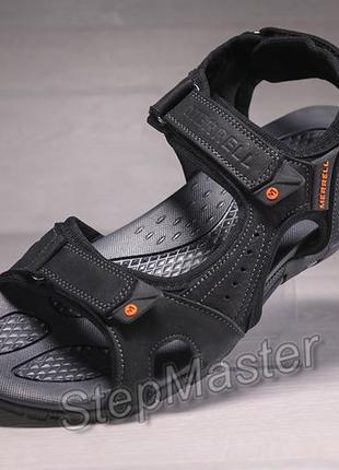 Сандалии мужские кожаные merrell sandspur leather sport black4 фото