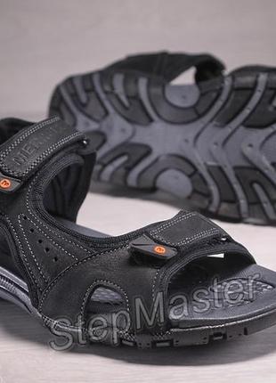 Сандалии мужские кожаные merrell sandspur leather sport black8 фото