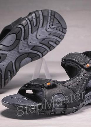 Сандалі чоловічі шкіряні merrell sandspur sport black leather9 фото