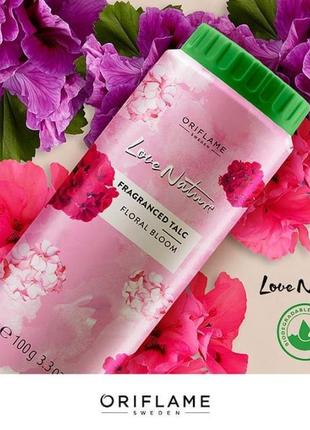 Тальк для тіла з квітковим ароматом love nature оріфлейм oriflame присипка