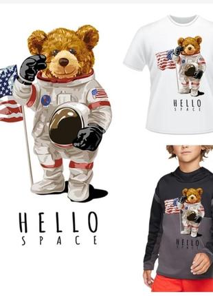 Супер модна наклейка на тканину з зображенням ведмедика teddy