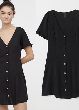 Плаття на гудзиках нове маленьке чорне плаття zara 4