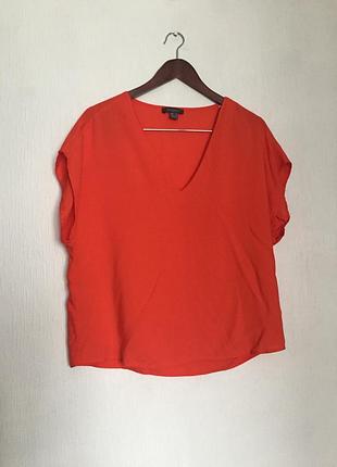 Яркая коралловая свободная блуза вискоза