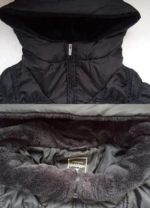 Теплая куртка с капюшоном удлинённая, пальто golddigga - 38 р.2 фото