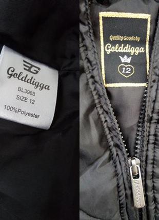 Теплая куртка с капюшоном удлинённая, пальто golddigga - 38 р.3 фото
