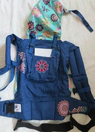 Рюкзак-переноска ergobaby carrier organic fashion blue starburst, две накладки в подарок3 фото