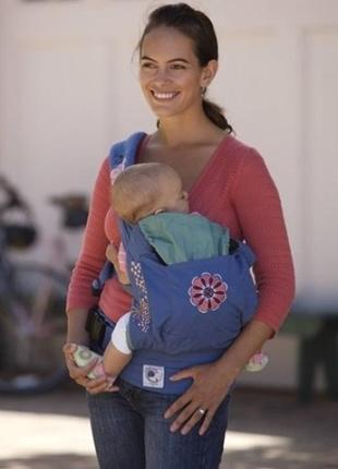 Рюкзак-переноска ergobaby carrier organic fashion blue starburst, дві накладки в подарунок1 фото