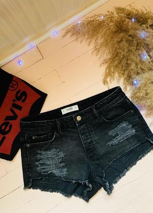 Джинсовые шорты mango 🥭 mng шортики короткие рваные джинсы чёрные с дырками2 фото