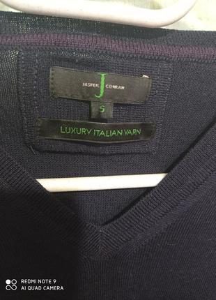 Р5. шерстяно мериносовая шерсть итальянский пуловер темно-синий нави woolmark меринос вовна вовняний2 фото